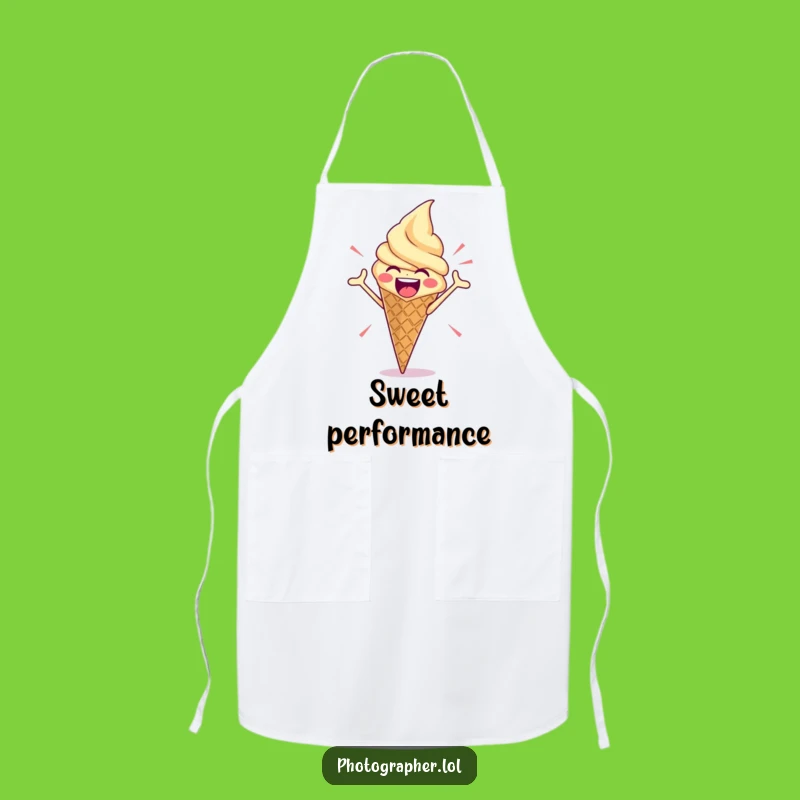 Funny Ice Cream Pose Apron: Serve Looks with Sweet Style!