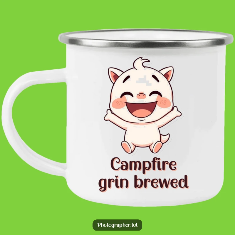 Funny Camping Mug: Silly Pose Grin, Outdoor Fun Lover's Gift