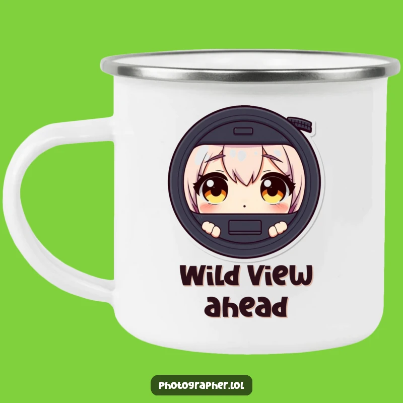 Funny Surprised Photographer Camping Mug - Wide-Eyed Adventure Gear