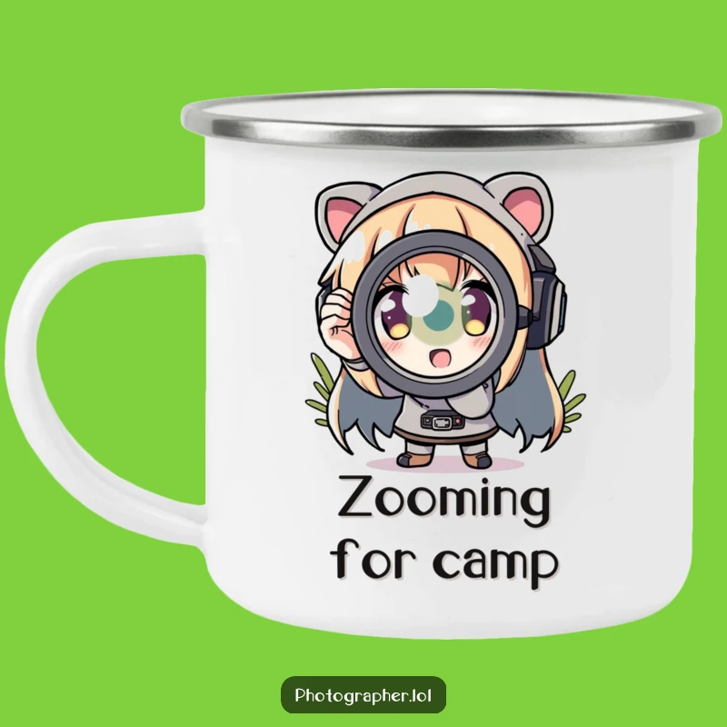 Funny Zoom Lens Camping Mug: Focus on Adventure, Outdoor Gift!