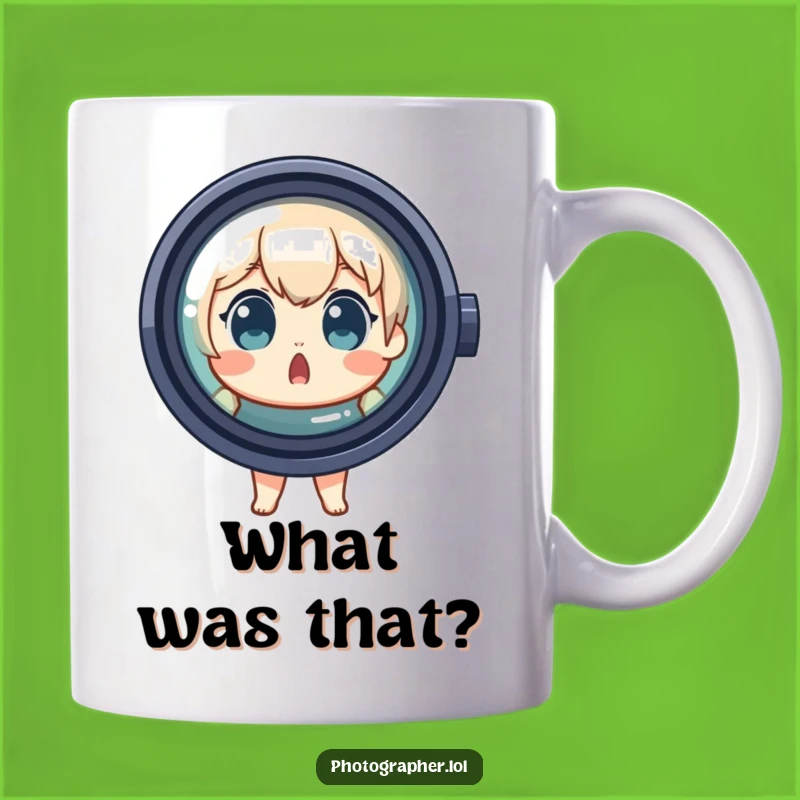 Funny Photographer Mug: Surprised Lens Peek, Perfect Funny Gift for Shutterbugs