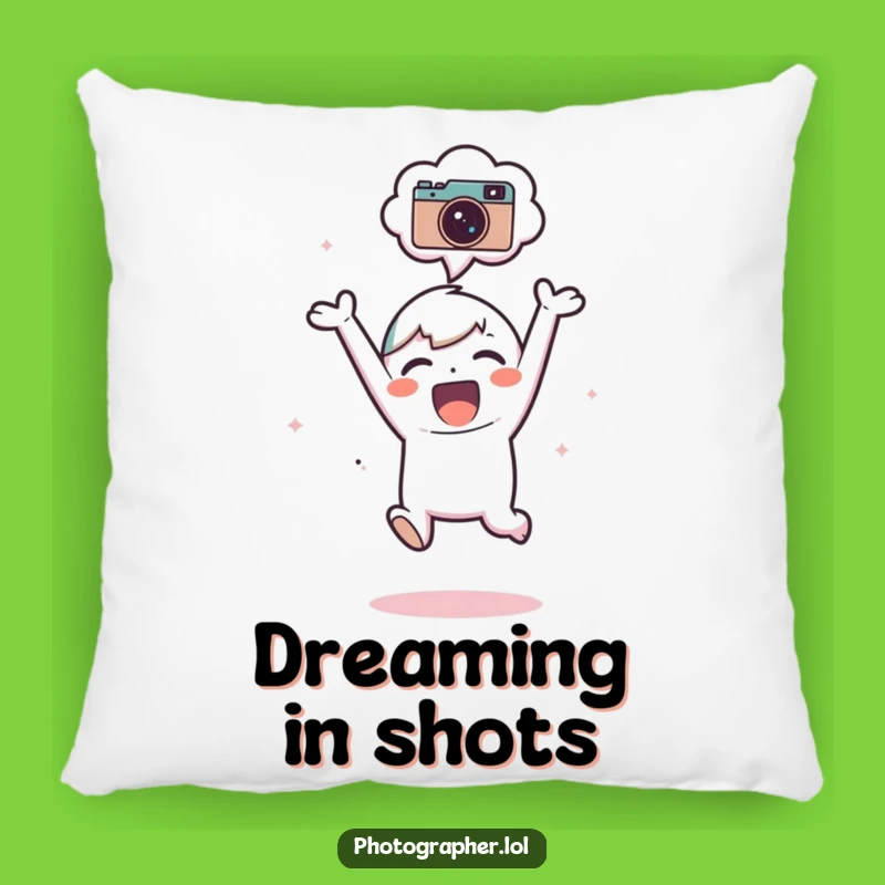 Funny Joyful Photographer Pillow: Soft Cushion with a Hilarious Character, Great Funny Gift!