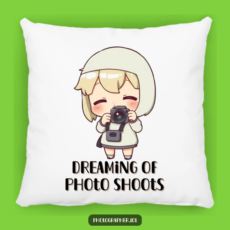 Funny Photographer Pillow: Cozy Camera Cushion, Shutterbug Decor Gift