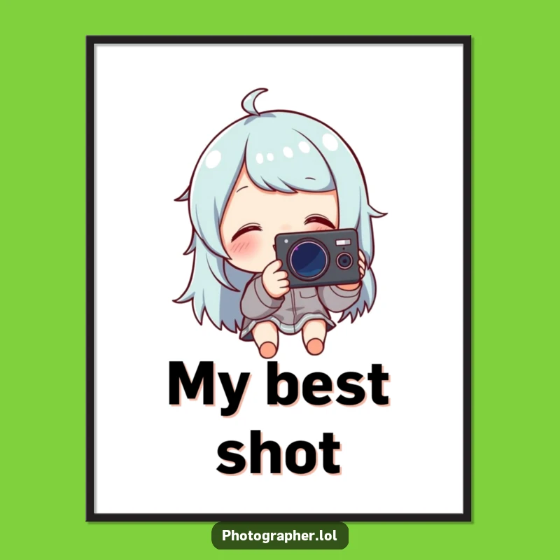 Funny Digital Art: Giggling Photographer's Moment, Instant Humor, Unique Gift