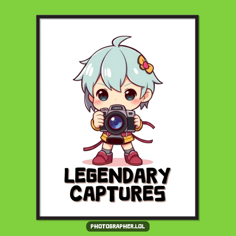 Funny Dramatic Pose Digital Art: Camera Trophy Victory, Instant Gift Decor