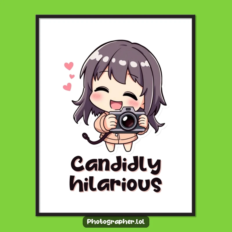 Funny Laughing Photographer Digital Print: Instant Wall Decor