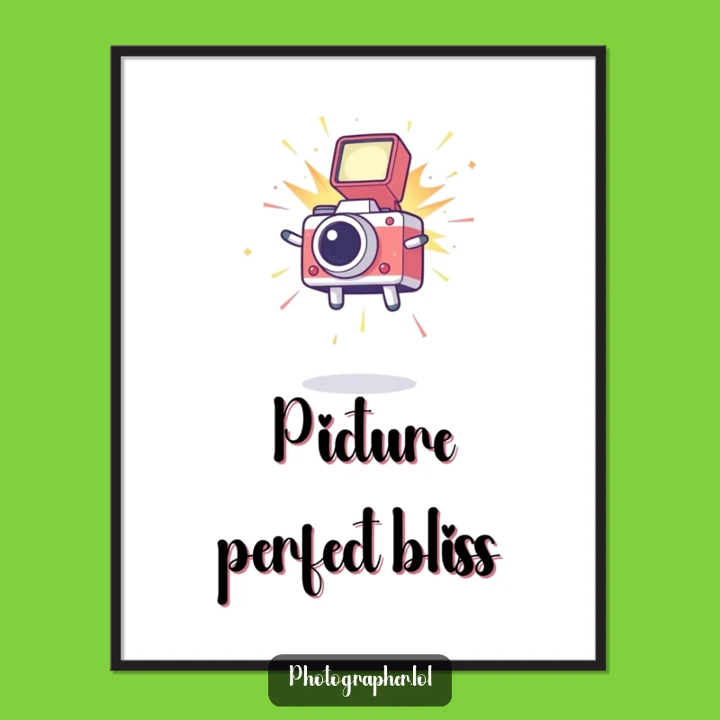 Funny Leaping Icon Print: Digital Photography Humor Art for Camera Lovers