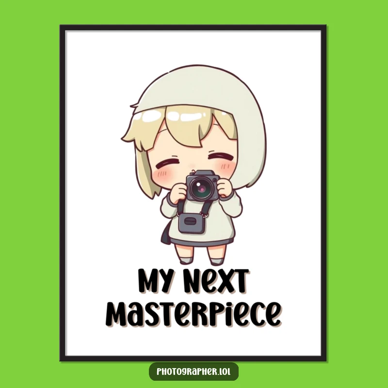 Funny Photographer Digital Art: Excited Camera Printable, Wall Decor Gift