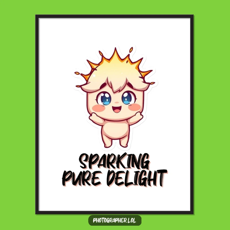 Funny Photographer Digital Art: Flash Bulb Printable, Fun Art Decor Gift