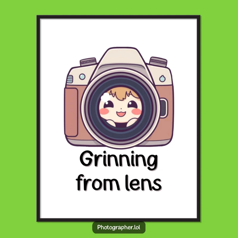 Funny Shy Photographer Digital Art: Instant Download Of Humorous Camera Love