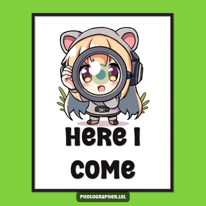 Funny Zoom Lens Digital Art: Comical Focus, Perfect Humorous Gift Print!