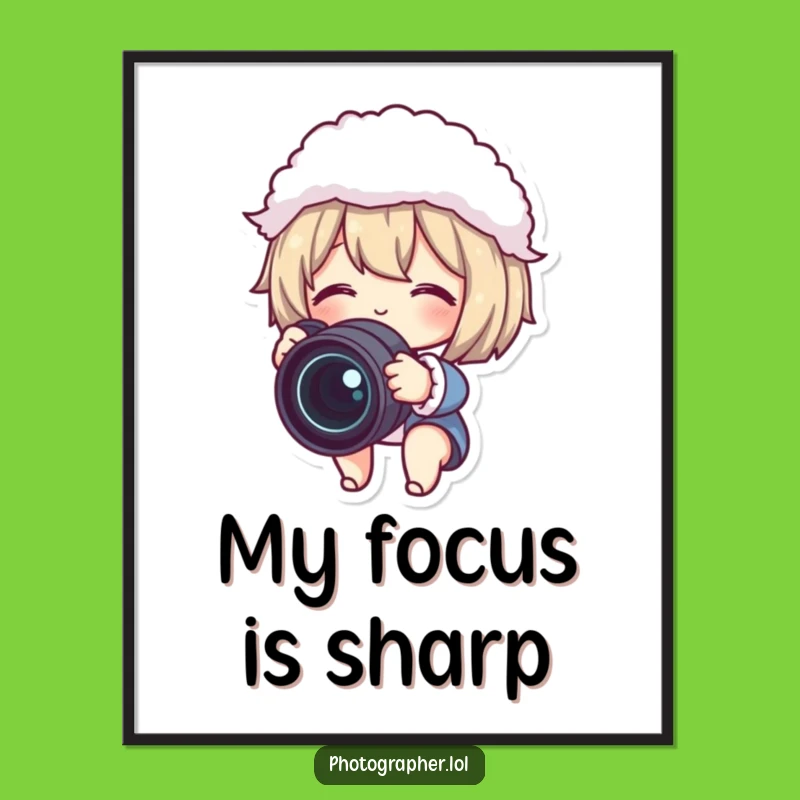 Funny Photographer Character Digital Print - Instant Photo Decor