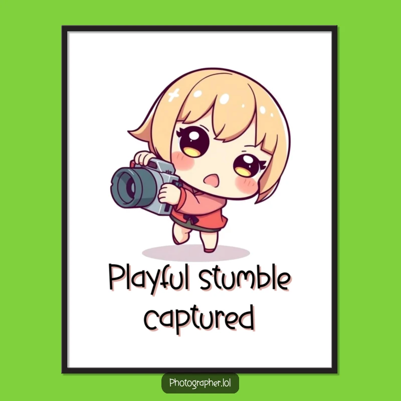 Funny Tripping Photographer Digital Art: Instant Download Of Camera Chaos