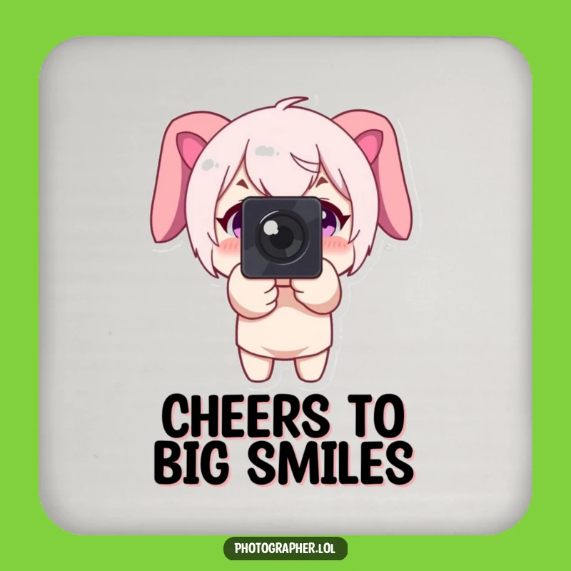 Funny Photographer Coaster: Big Smile Protector, Happy Moment Gift