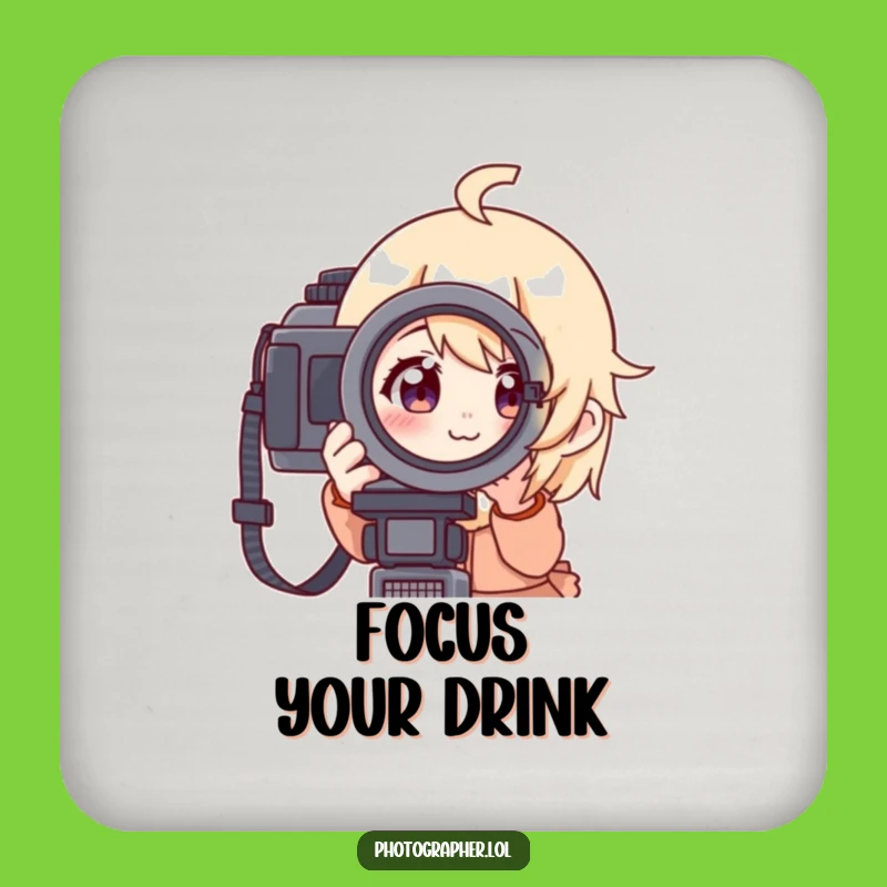Funny Coaster: Focused Photographer, Protect Surfaces with Style