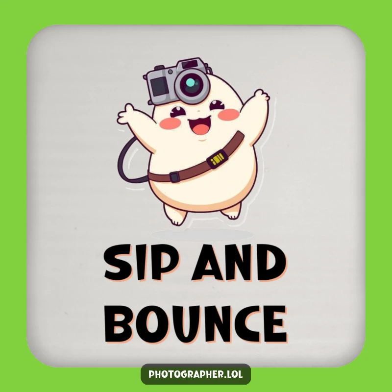 Funny Happy Photographer Coaster Set - Protect & Bounce!