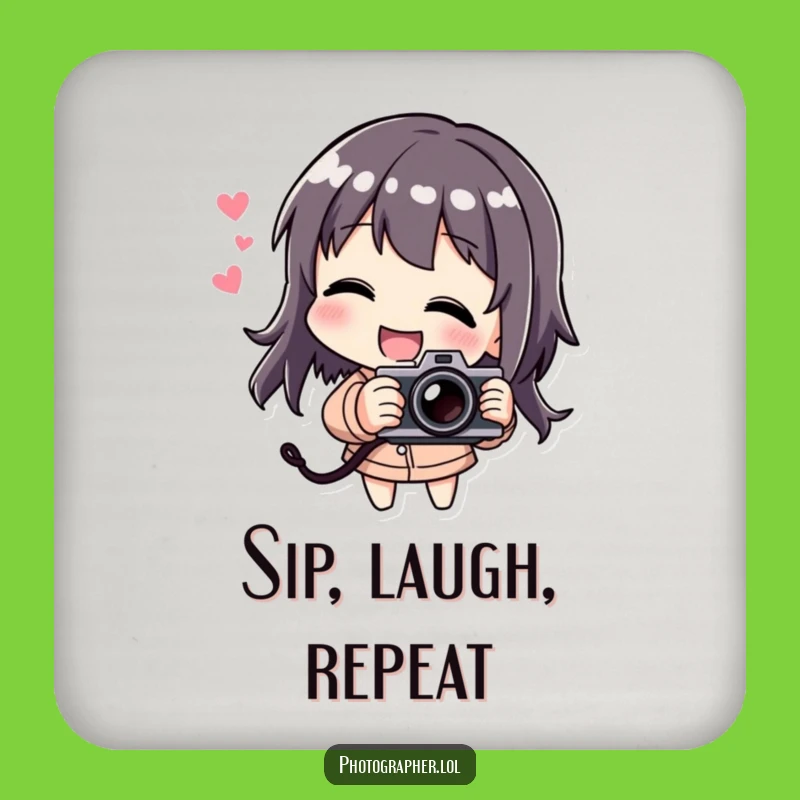 Funny Laughing Photographer Coasters: Protect Surfaces with Humor