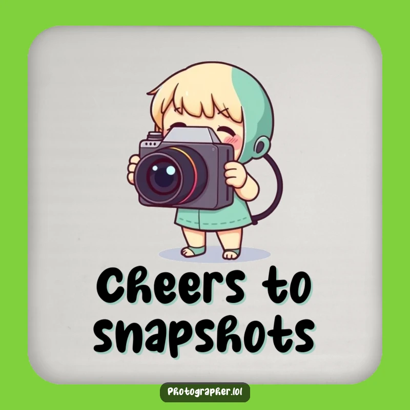 Funny Tiny Photographer Coaster: Vintage Camera Protection, Humorous Gift