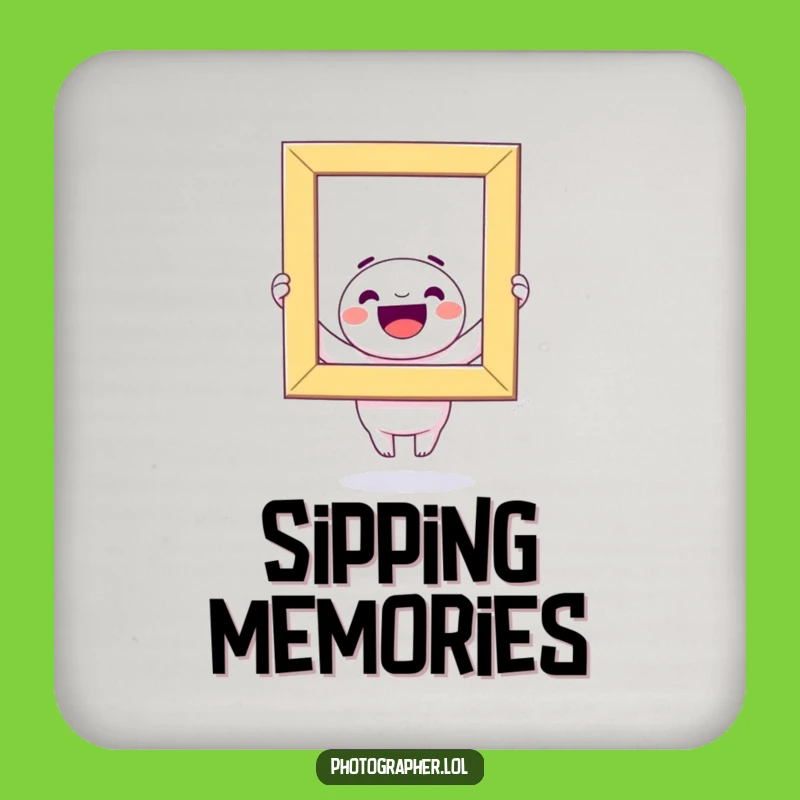 Funny Kawaii Photo Frame Drink Coaster: Protect Surfaces with a Hilarious Character, Great Funny Gift!