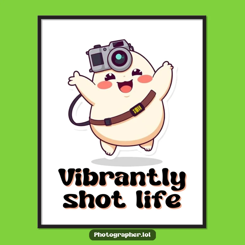 Funny Happy Photographer Art Print - Vibrant Wall Decor Gift!