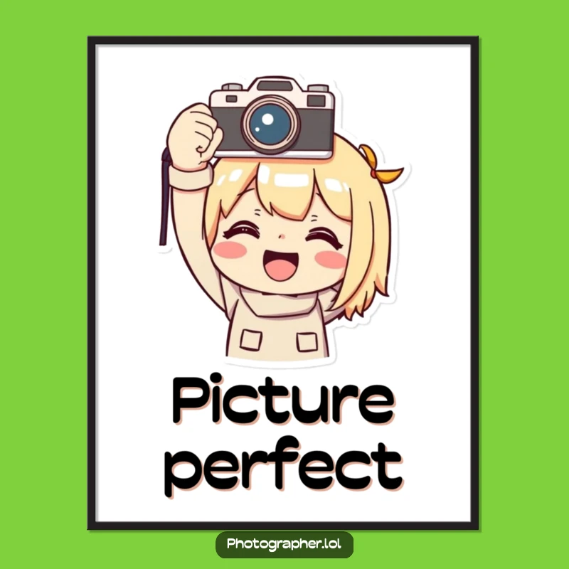 Funny Photographer Poster: Triumphant Smile Art Print - Hilarious Decor Gift