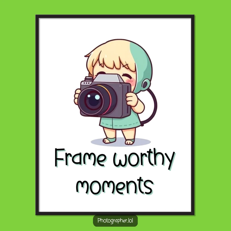 Funny Tiny Photographer Poster: Vintage Camera Art, Hilarious Wall Decor Gift