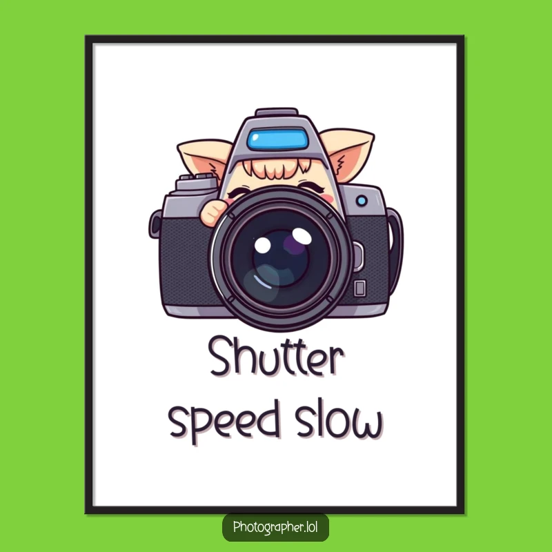 Funny Winking Camera Poster: Playful Photography Humor Wall Art