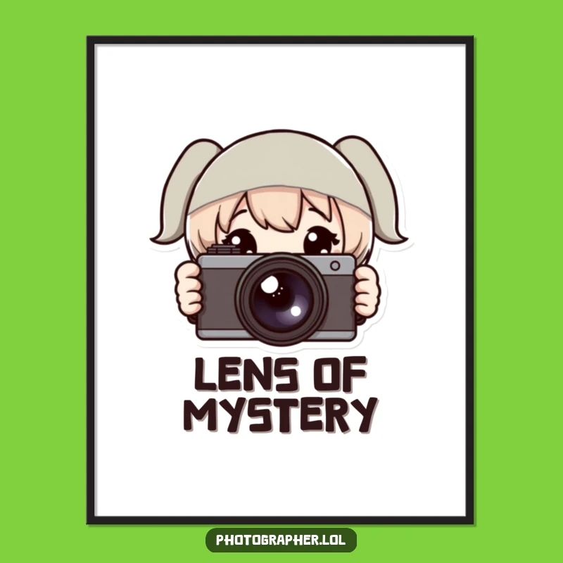 Funny Camera Poster: Wide-Eyed Peeker, Whimsical Wall Art Gift