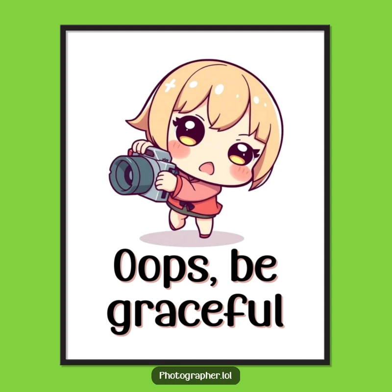 Funny Tripping Photographer Poster: Wall Art That Captures Camera Chaos