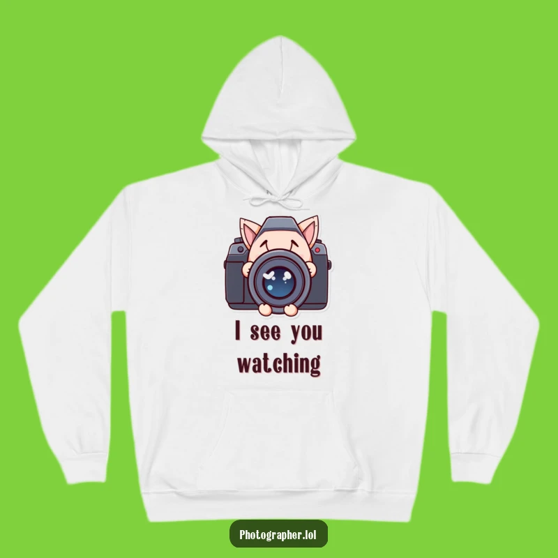 Cozy Funny Sneaky Hoodie: Mischievous Lens Peek, Perfect Warm Gift