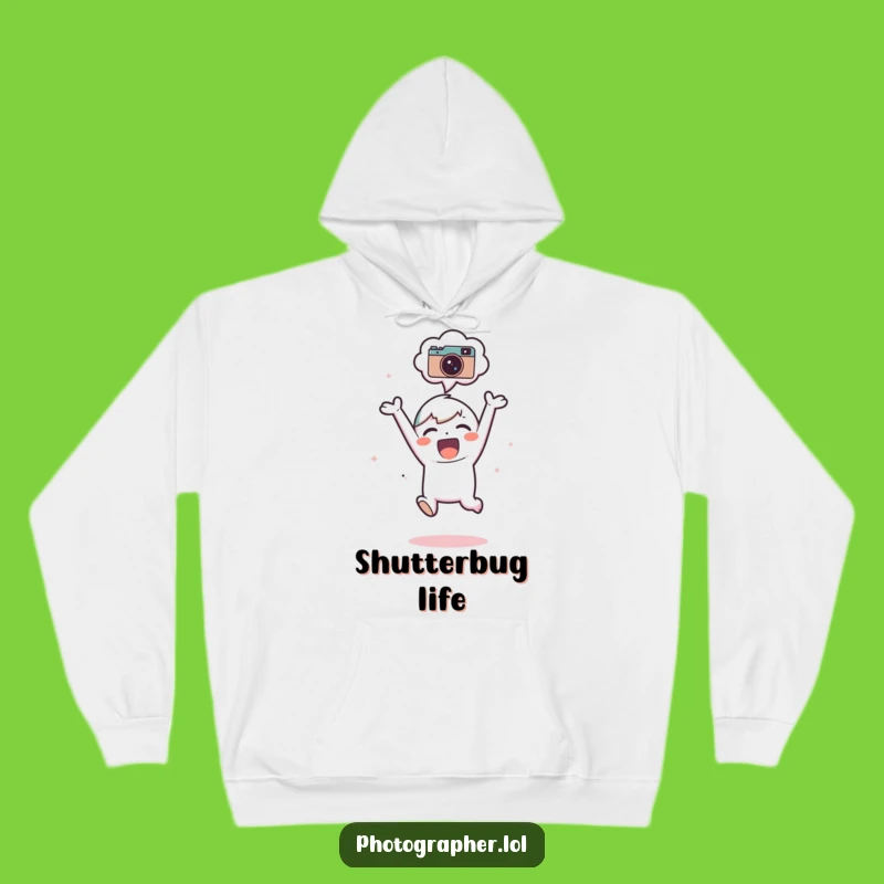 Funny Joyful Photographer Hoodie: Cozy Comfort with a Hilarious Character, Ultimate Funny Gift!