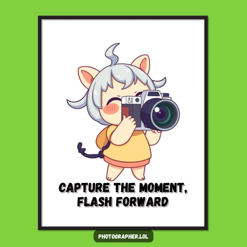 Free Printable Wall Art: Joyful Photographer Character - Funny Downloadable Art!