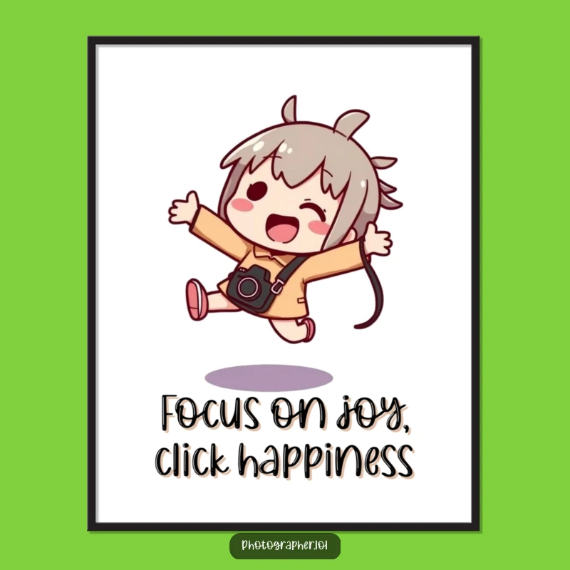 Free Printable Wall Art: Kawaii Photographer Art, Fun Downloadable Decor for Camera Lovers