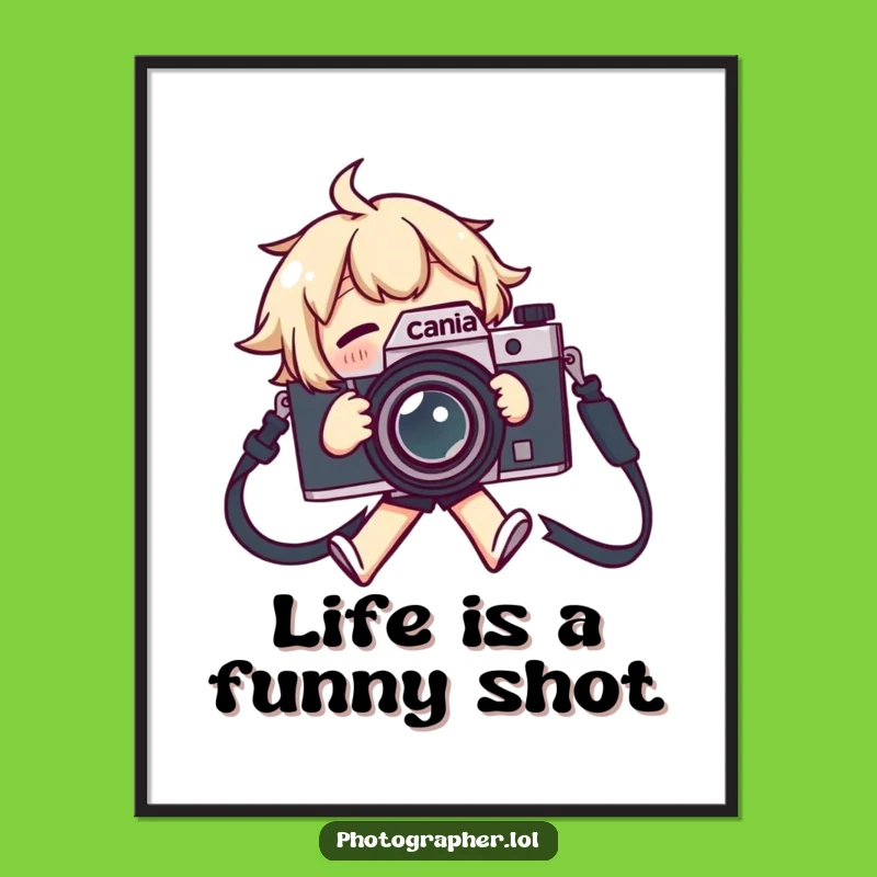 Funny Free Printable Wall Art: Camera Strap Trip, Downloadable Decor