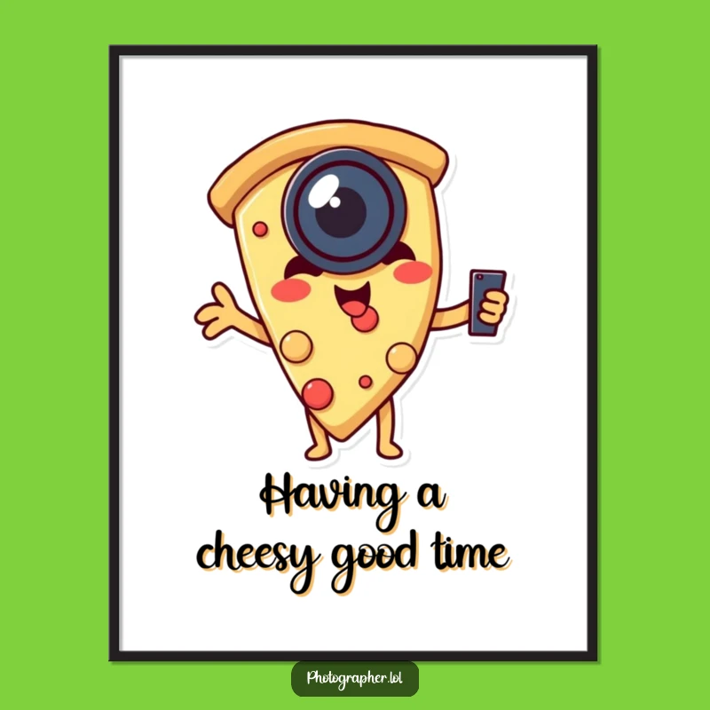 Free Printable Wall Art: Playful Pizza Selfie Slice Downloadable Decor