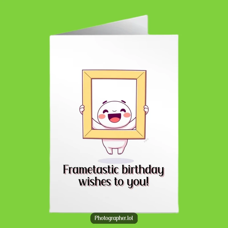 Celebrate with laughter! This free printable birthday card features a beaming kawaii character with a giant photo frame, perfect for an easy print at home greeting.
