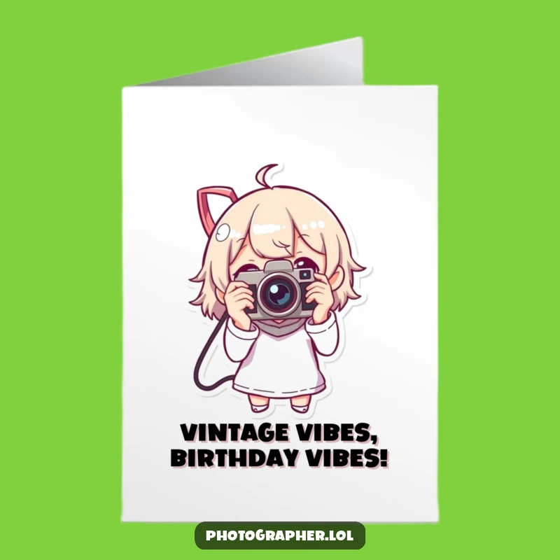 Free Printable Birthday Card: Funny Vintage Camera Guy Capturing Fun Moments