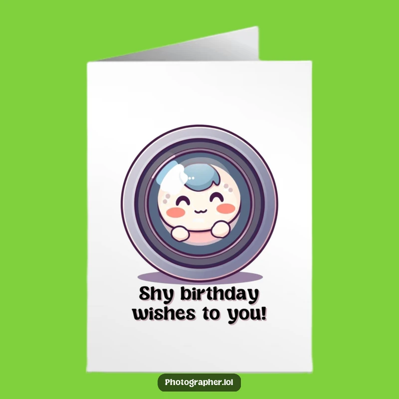 Free Printable Birthday Card: Shy Camera Character - Funny DIY Downloadable Gift