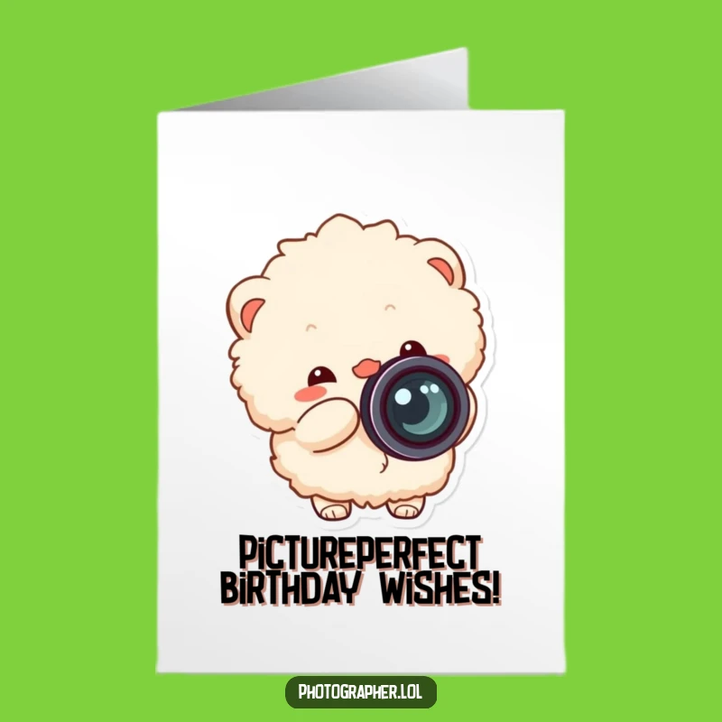 Free Printable Fluffy Birthday Card: Camera Ready for Fun Downloadable Gift