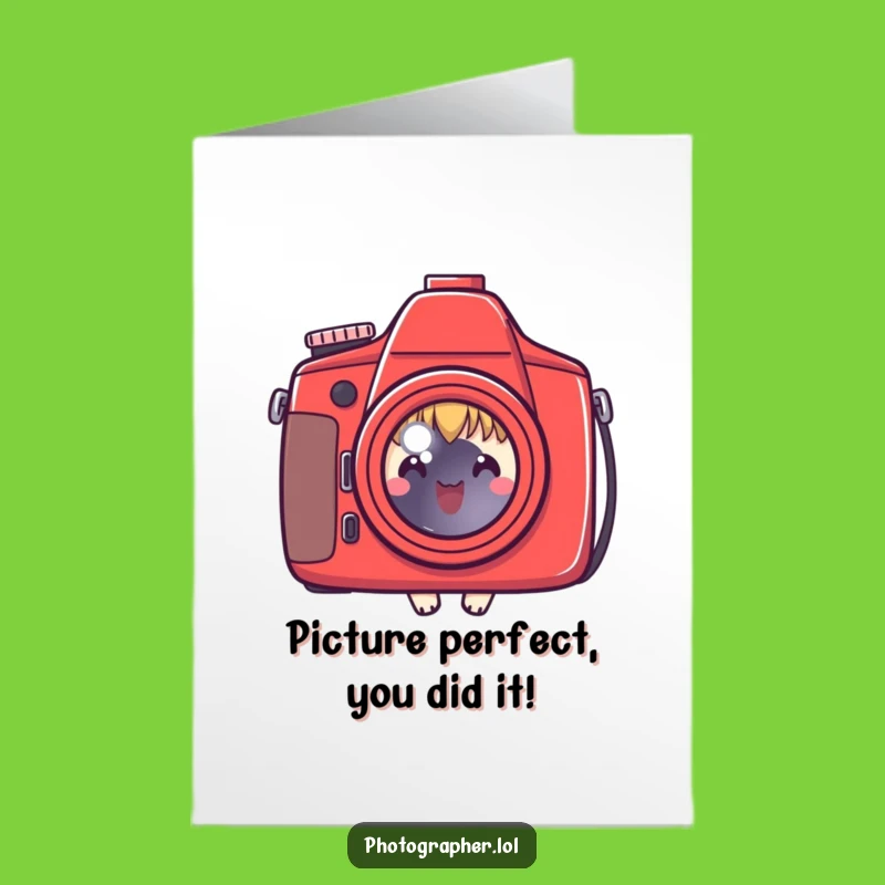 Free Printable Congrats Card: Little Character Camera, Funny Achievement Downloadable Gift