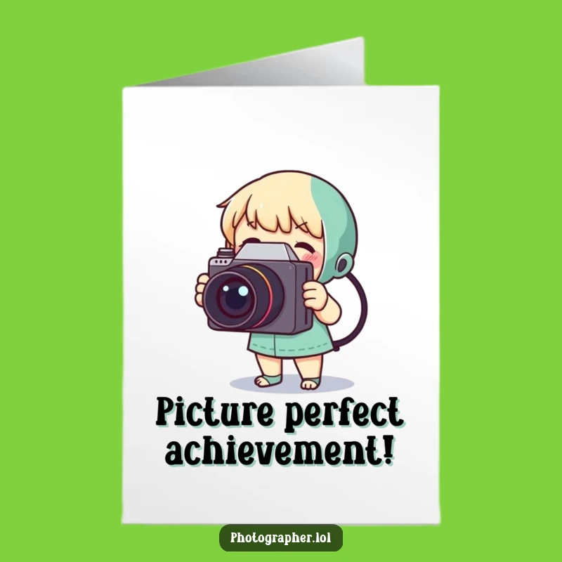 Free Printable Congrats Card: Vintage Camera Character, Downloadable DIY Celebration Humor