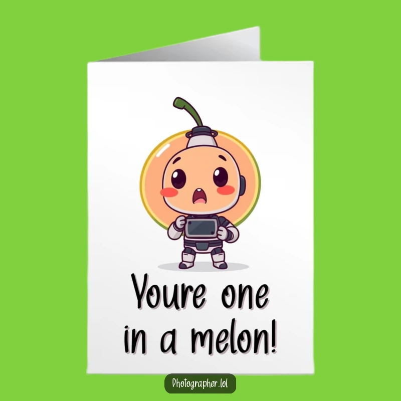 Free Printable Funny Fruit Congrats Card: Robot Photo Milestone Download
