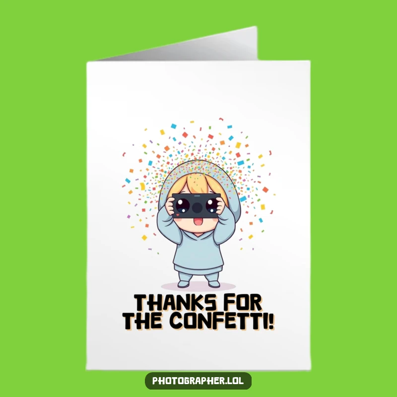 Free Printable Funny Confetti Thank You Card: Photo Snap Thanks, Grateful Gift