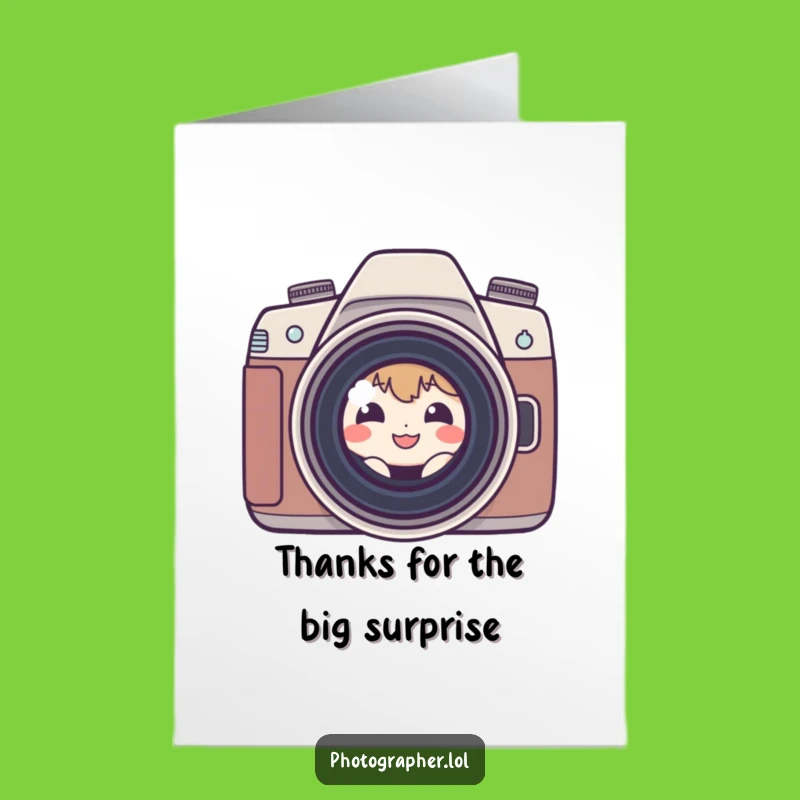Free Printable Shy Photographer Thank You Card - Funny Downloadable Gift for Photographers