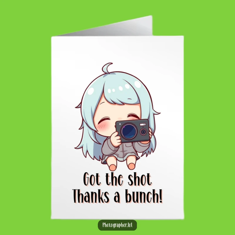 Free Printable Funny Thank You Card: Giggling Photographer, Instant Downloadable Gratitude Gift