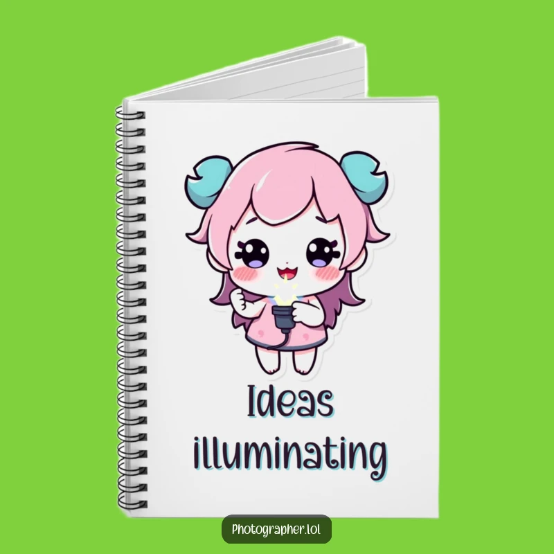 Jot down your flashes of genius! This funny notebook features a character holding a sparkling flash bulb, perfect for capturing inspired thoughts.