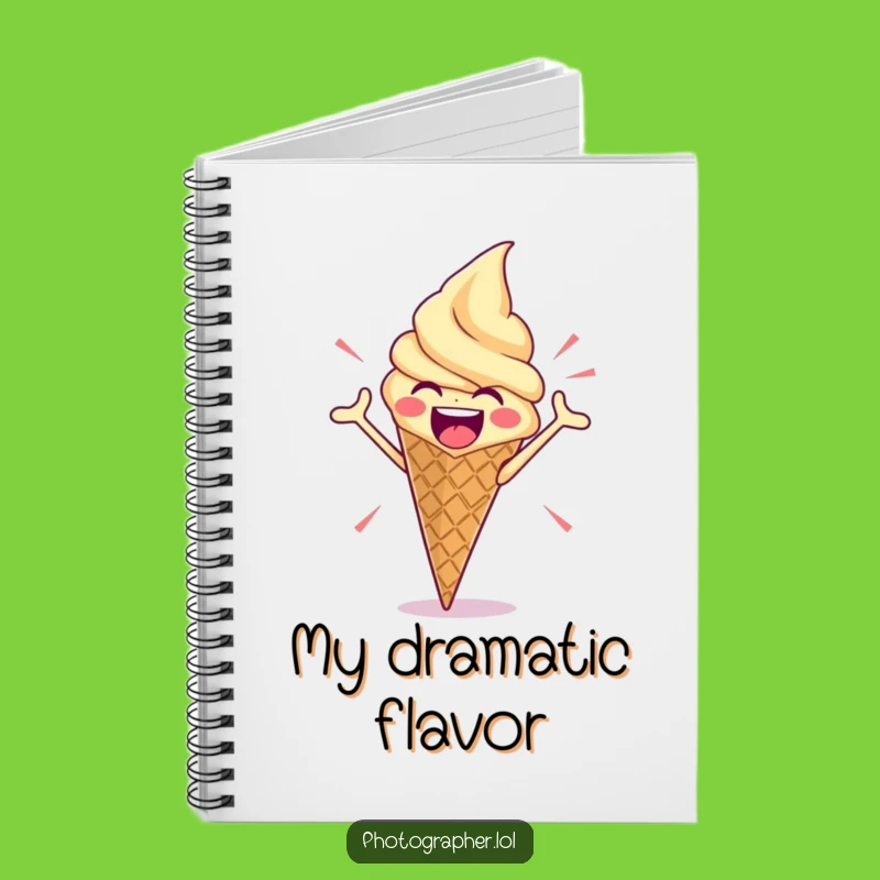 Funny Ice Cream Pose Notebook: Jot Down Your Dramatic Ideas!