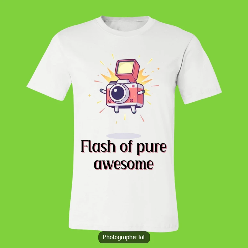 Funny Leaping Icon T-Shirt: Exhilarating Photography Humor Tee for Shutterbugs