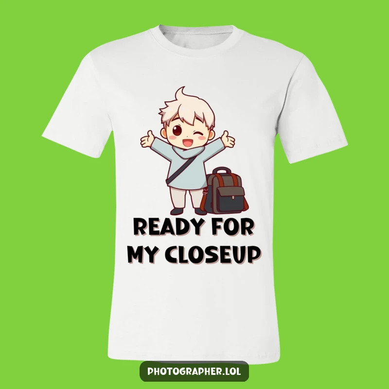 Funny Photographer Pose T-Shirt: Humorous Outfit for Camera Bag Lovers