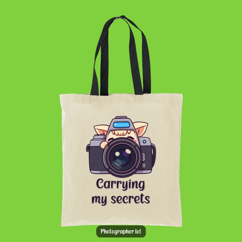 Funny Winking Camera Tote Bag: Playful Photography Humor Carry-All